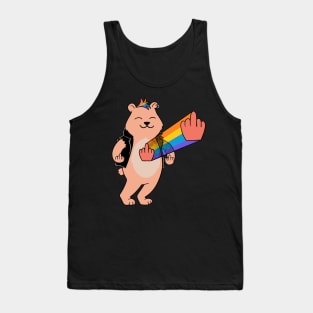 Bear middle finger Tank Top